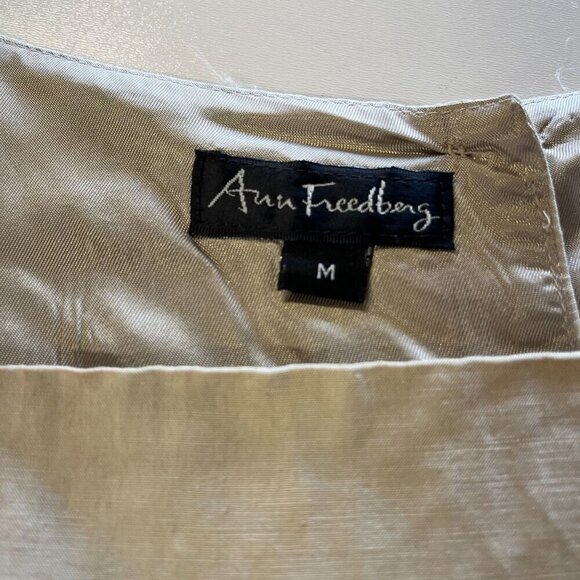 Ann Freedberg Mona Blouse Size MED Linen Silk Blend Sleeveless Shell Tank - Picture 3 of 6